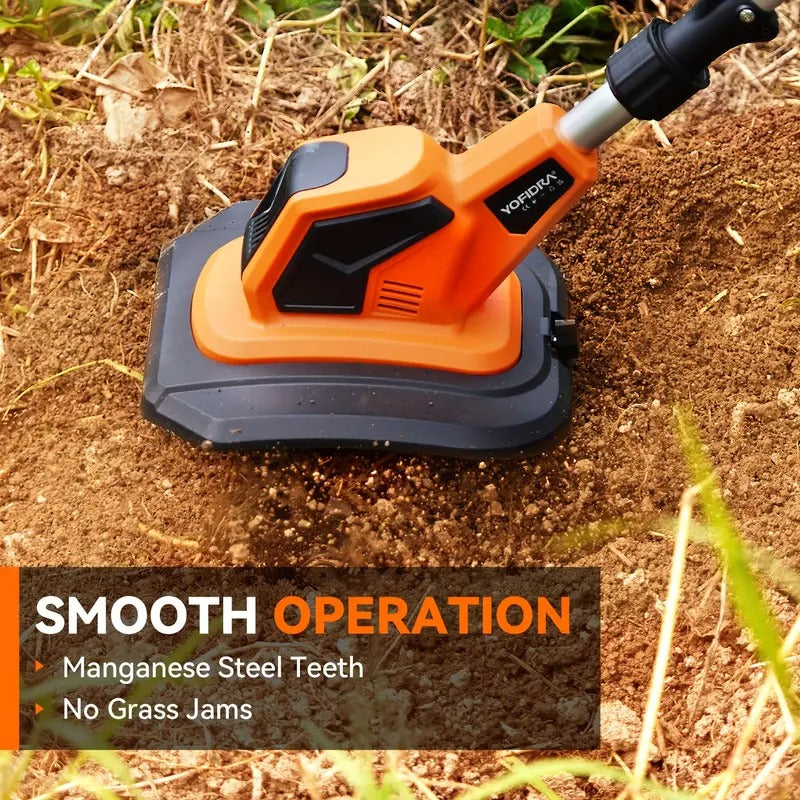 Cordless Electric Tiller, 360 RPM, Cordless Handheld Tiller for Home Use with 2 Batteries, Suitable for Lawn/Gardening/Soil Tilling, Garden Tiller, Lawn Care Equipment, Ergonomic Handle, Durable Construction, Lightweight Design, Sturdy Build