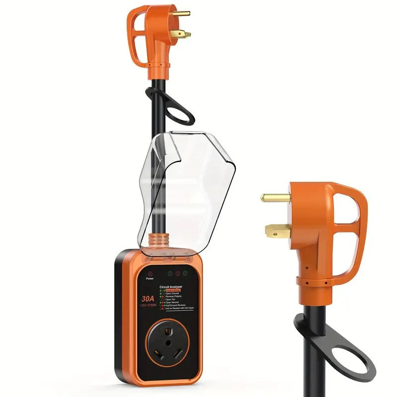 RV Surge Protector RV Circuit Analyzer Surge Guard Full Protection, RV Adapter Plug for Camper (Orange), KEENSO