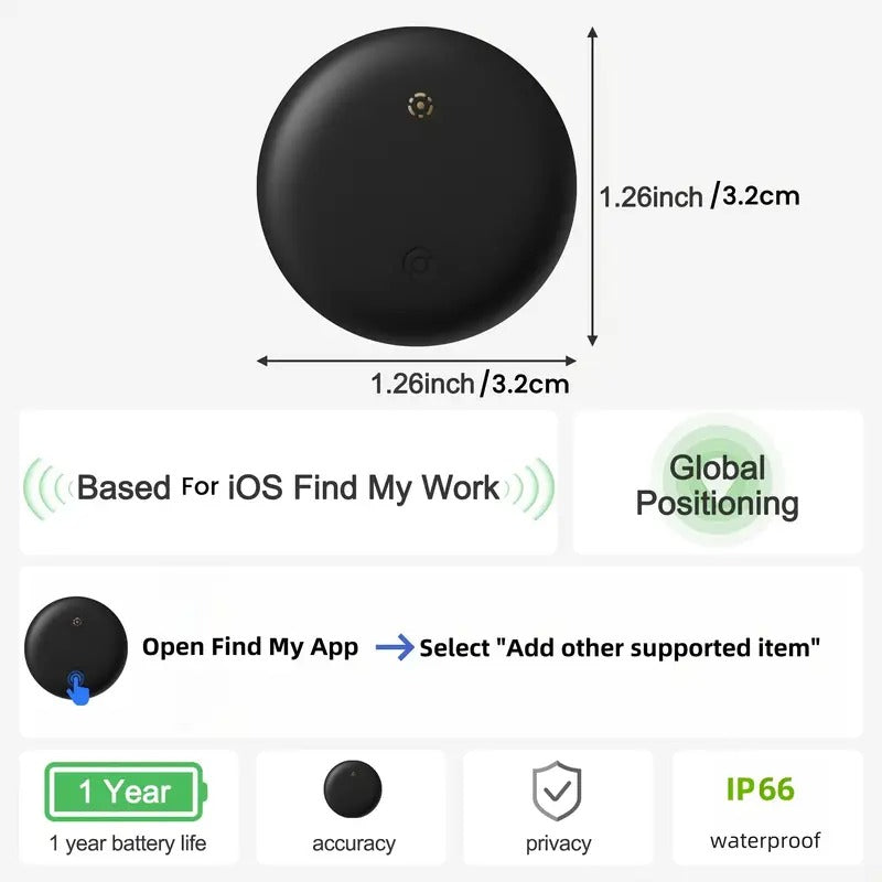 4 Pack Smart GPS Tracker For IOS Find My - Real-Time Location Tracking For Cars, Pets, Luggage, Bicycle, Wallet - Global Coverage, 1 Year Replaceable Battery, Civil Defense Alarm, Silicone Straps