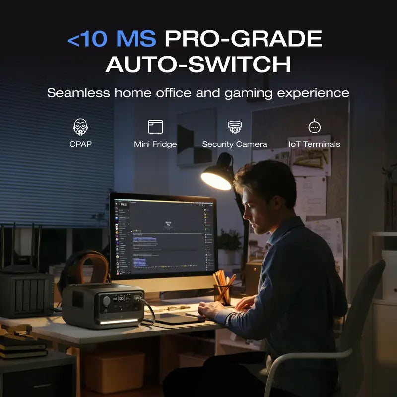 EcoFlow 268Wh Portable Power Station River 3 Plus 270, Power Bank 600W Up to 1200W High-Rated Output Power Bank with X-Boost, <30dB Quiet, 5 Years Warranty