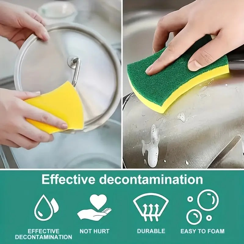 20pcs Multifunctional Cleaning Sponge, Double-sided Scouring Pad, Dishwashing Sponge, High-end Kitchen Sponge, Super Absorbent, Suitable For Home Cleaning