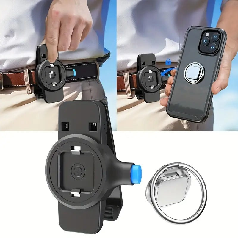 Portable Snap Closure Belt Clip Phone Holder Running Quick-release Waist Clip For IPhone 15 14 13 12 11 Pro Max Samsung