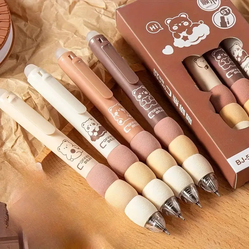 12-Pack Cute Cartoon Erasable Gel Pens With Soft Grip, Retractable 0.5mm Fine Point & Black Ink - Kawaii Animal & Food Designs, Journaling - Back-to- Supplies, Gift For S, Cute Pens, Writing Tools