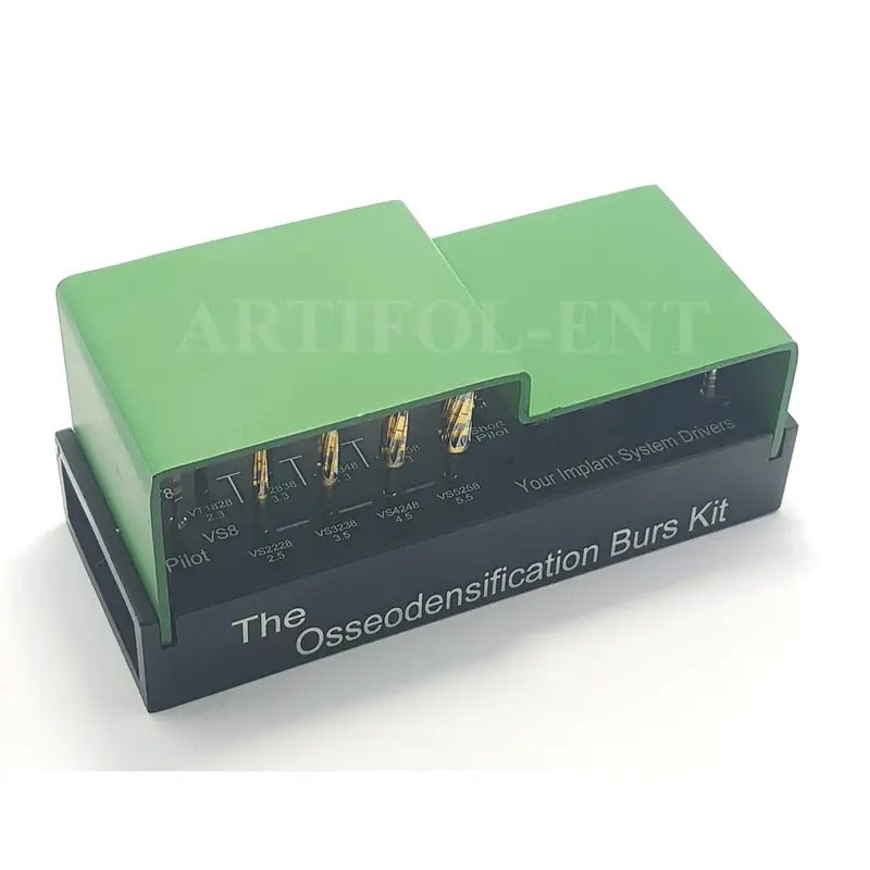 ARTIFOL 24-Piece Osseodensification Kit - Universal Burs & Pins Set with Metal Holder Drive OS1029