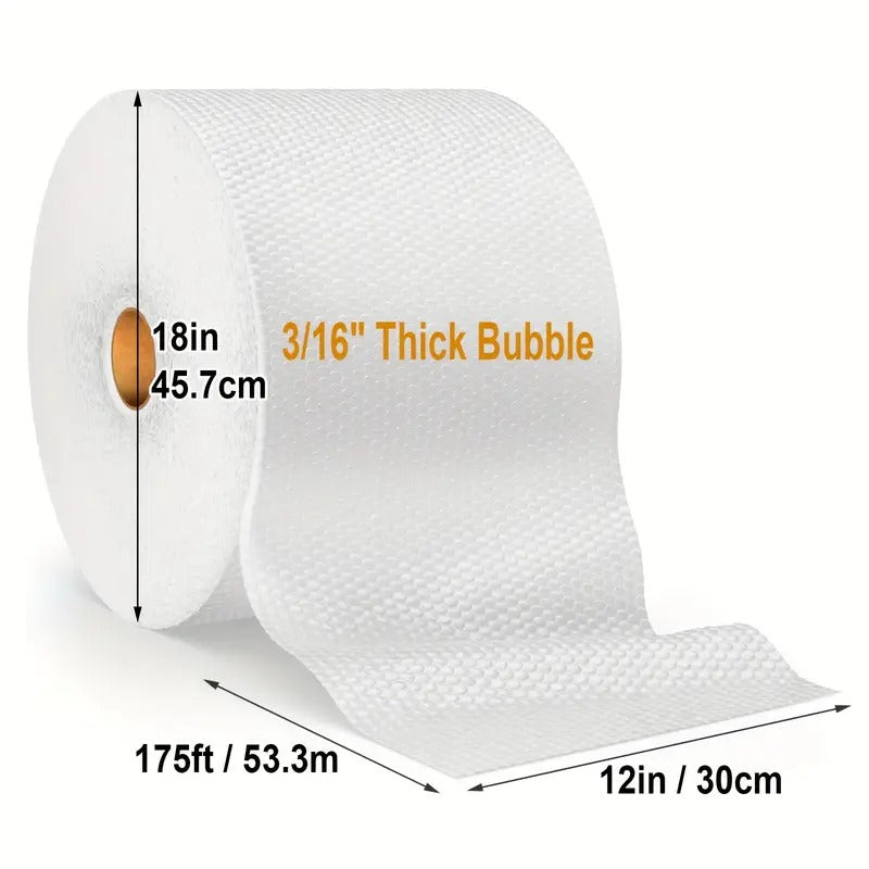 Large Roll Of 12" X 175 Feet Bubble Roll Wrap 3/16" Cushioning For Packing, Moving And Shipping For Fragile Items