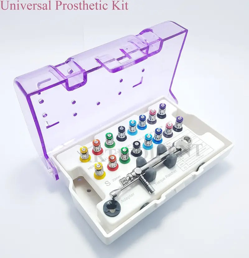 Dental Implant Universal Prosthetic Kit - All Major Systems Compatible Driver Set, Torque Wrench | Practice Tool Kit OS1017