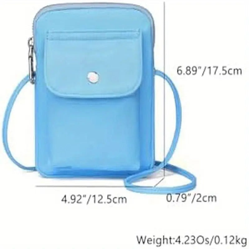Trendy Nylon Crossbody Lanyard Bag for Mobile Phones with an Adjustable Strap.