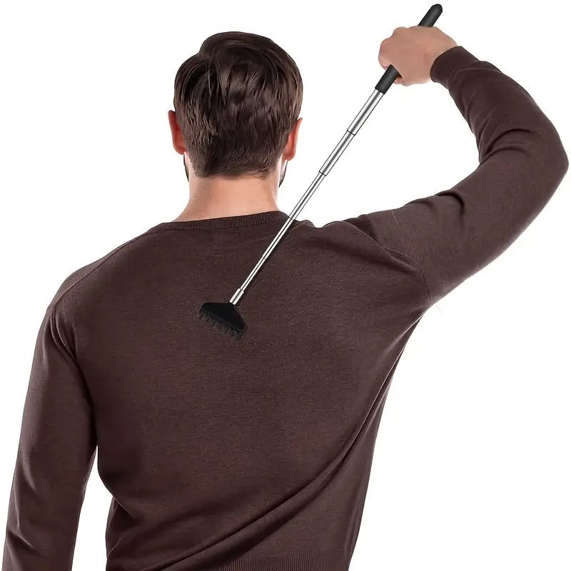 6 Pack Extendable Back Scratcher - Portable Telescoping Metal Back Scratchers/Hand Massager With Soft Rubber Handles For Thanksgiving, Birthday, Christmas Gifts With Carrying Bag