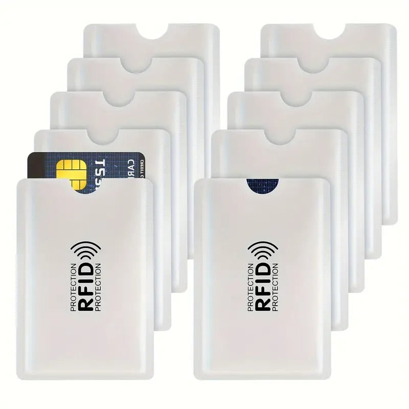50 RFID Blocking Card Holder - Aluminum Foil NFC Protector, Suitable for Credit Cards, IDs, Bank Cards, Passports - Organizer for Desktop and Drawer