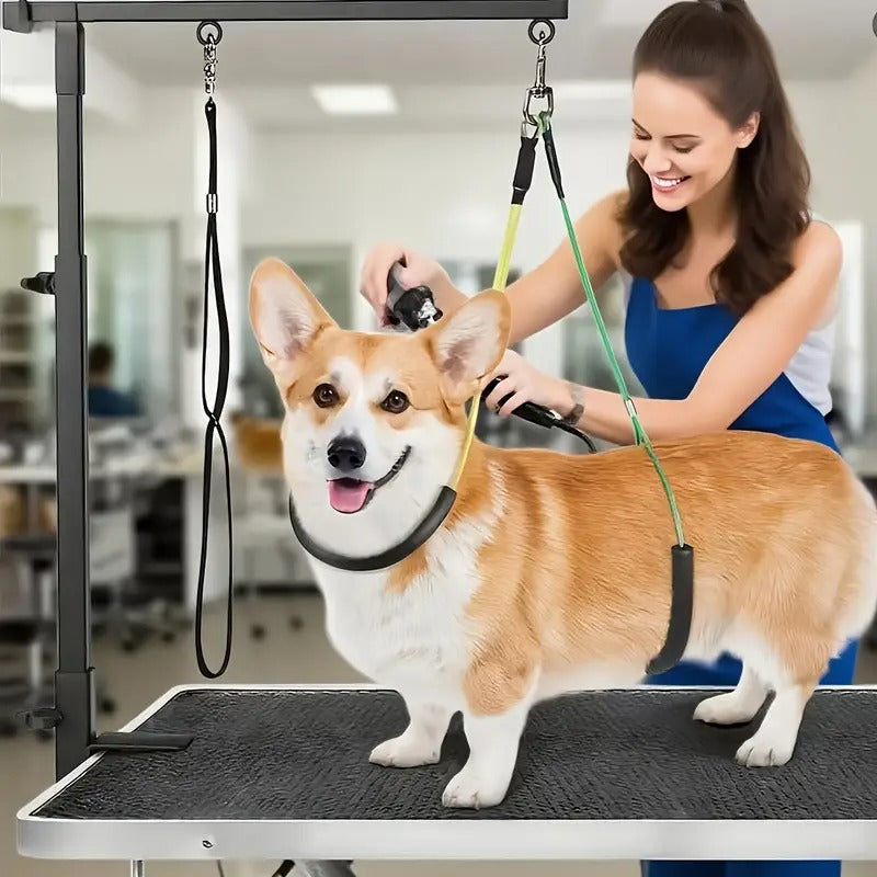 SENMEO 35" Flexible Grooming Arm for Dogs & Cats - Quick-Fold & Carry Design, Secure Loop to Prevent Escapes, Clamp-On Pet Grooming Table Arm with Ergonomic Handle for Small