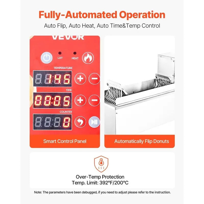 Commercial Automatic Donuts Making Machine Doughnut Maker Single Row 90 PCS/H