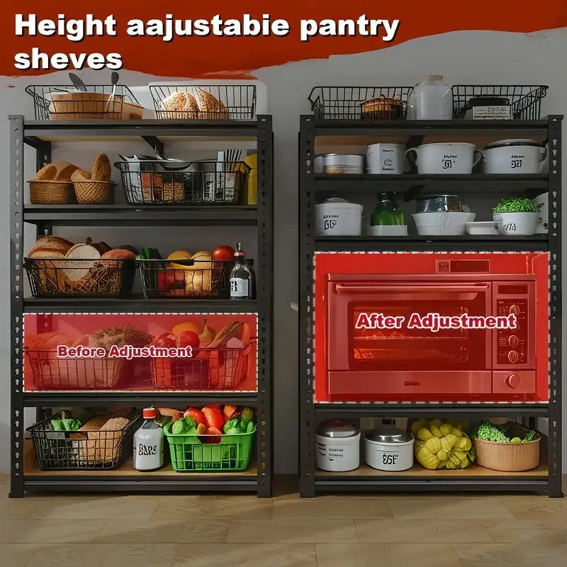 2000LB Capacity Heavy Duty Garage Shelves - 2pcs Extra Tall 60" Freestaning Shelving Units, Adjustable Height, Easy Assembly Heavy-Duty Metal Frame, Leveling Feet for Garage, Warehouse, Home, Office - Industrial Storage