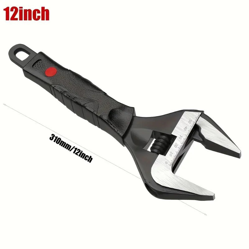 4pcs Adjustable Wrench Set - Chrome Vanadium Steel, 6", 8", 10", 12" Sizes for Auto & Home Repairs, Corrosion Resistant with Black Oxide Finish