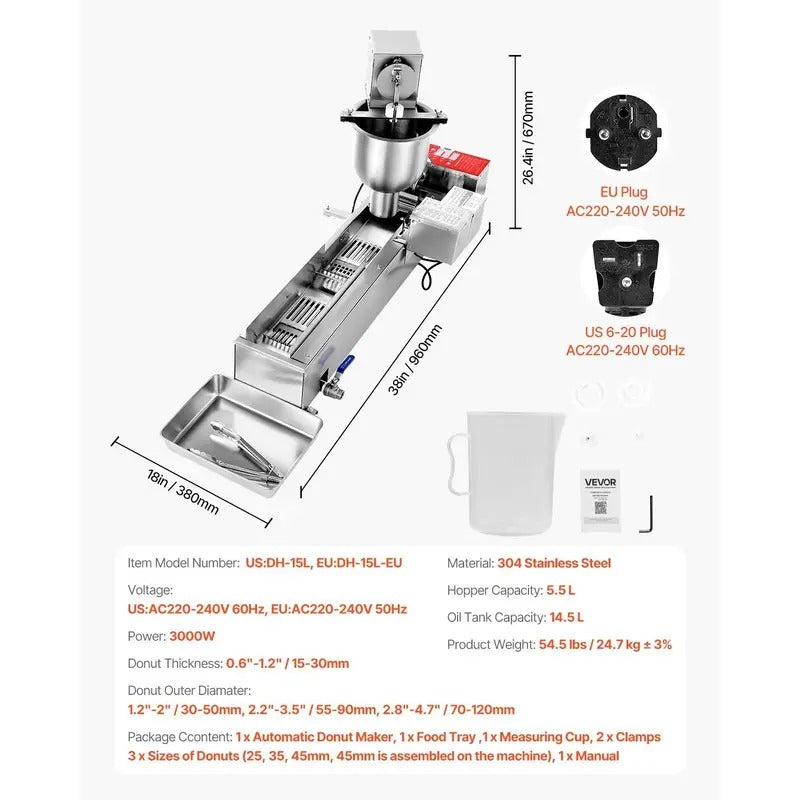 Commercial Automatic Donuts Making Machine Doughnut Maker Single Row 90 PCS/H