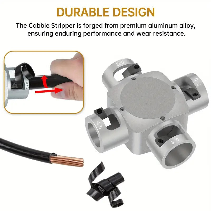 [Wire Stripping Tool] Commercial/Industrial/Workshop Use Wire Stripping Tool | Cable Stripper Tool Gauge Wire Stripper For AWG 2/0 250MCM 3/0 4/0 Electrical Tools, Wire Strippe, 21051 Large Cable Stripper (2/0-250 MCM), Removal Of Cable Insulation