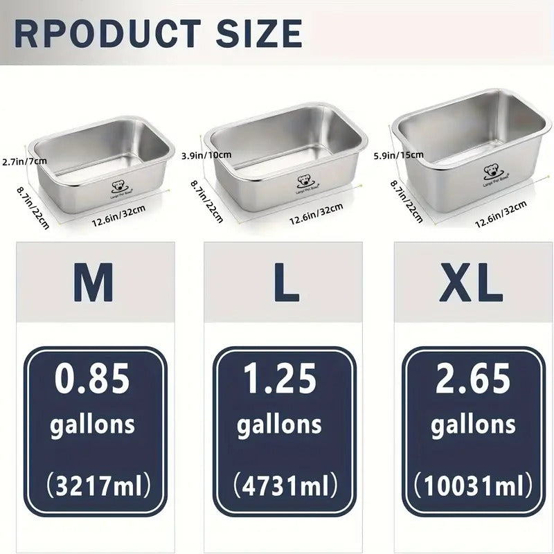 Misofog 2pcs Stainless Steel Dog Bowls for Large Dogs, 1.25 Gallons High Capacity Metal Dog Food Bowls, Extra Large Dog Bowl, Extra Large Water Bowl for Dog