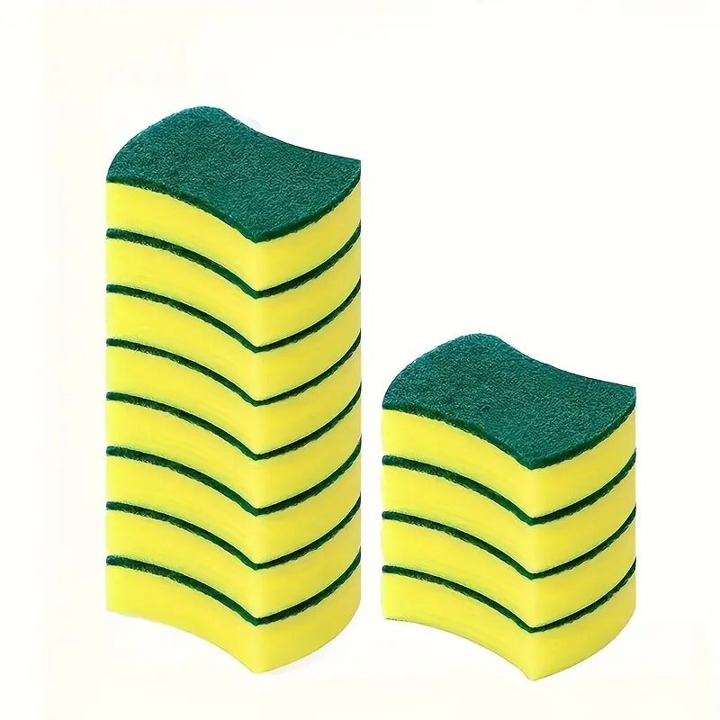 20pcs Multifunctional Cleaning Sponge, Double-sided Scouring Pad, Dishwashing Sponge, High-end Kitchen Sponge, Super Absorbent, Suitable For Home Cleaning