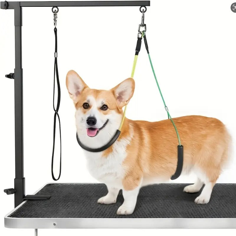 SENMEO 35" Flexible Grooming Arm for Dogs & Cats - Quick-Fold & Carry Design, Secure Loop to Prevent Escapes, Clamp-On Pet Grooming Table Arm with Ergonomic Handle for Small