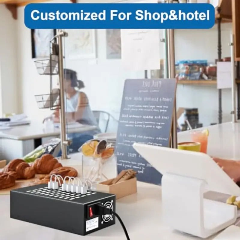 50 Port 200 Watt 40A USB Charging Station USB Fast Charger with Intelligent Protection Multiple USB Desktop Chargers Suitable for Hotels Shops Schools Shopping malls