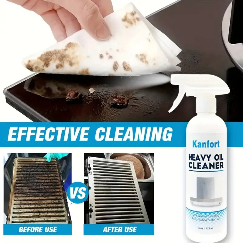 1pc KANFORT Heavy Duty All-Purpose Cleaner Spray - Quick Oil Stain Removal, Low-Odor Formula for Stove, Oven, Grout & Kitchen Surfaces - Non-Irritating, Scent-Free Degreaser, Ideal for Daily & Tough Cleaning