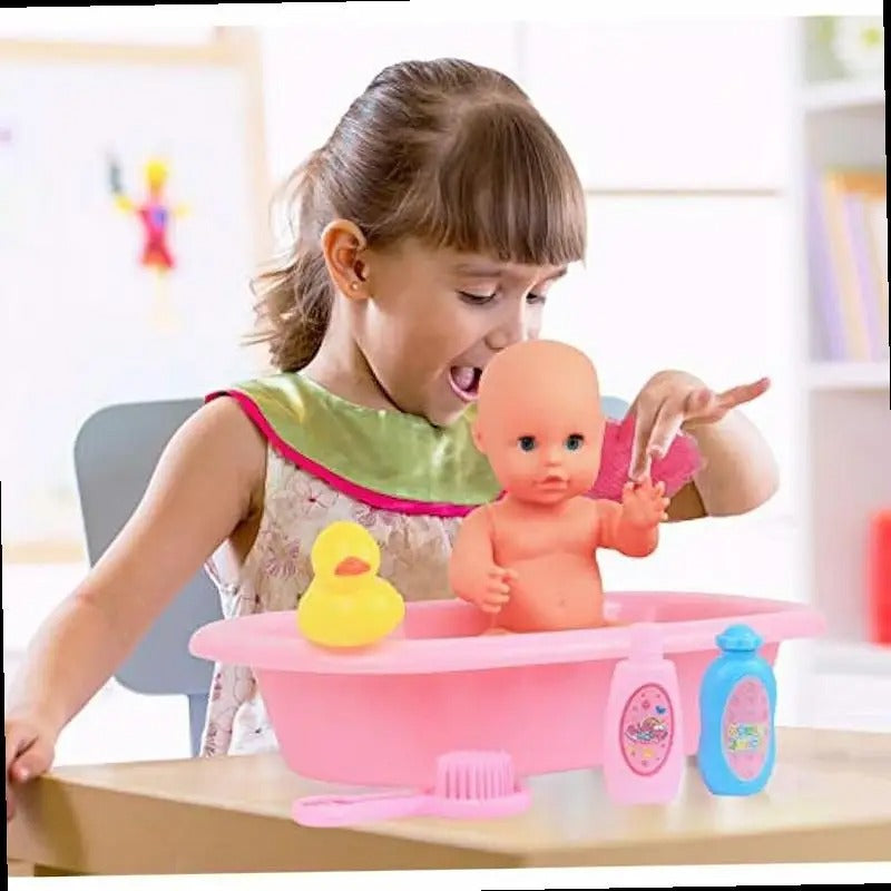 Click N Play Baby Bathtub Pretend Play Set for Girls Toddlers Comes with 6 Pieces Accessories for Ages 3