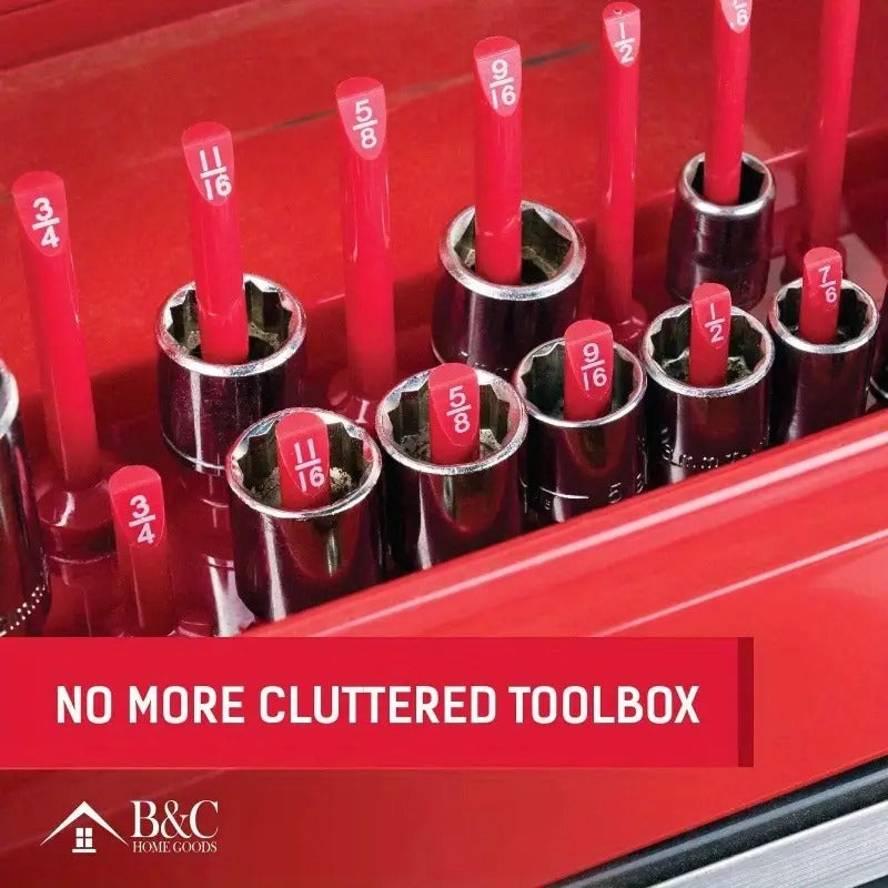 Toolbox Organizer with a Tray Holder for 6 SAE Metric Pieces