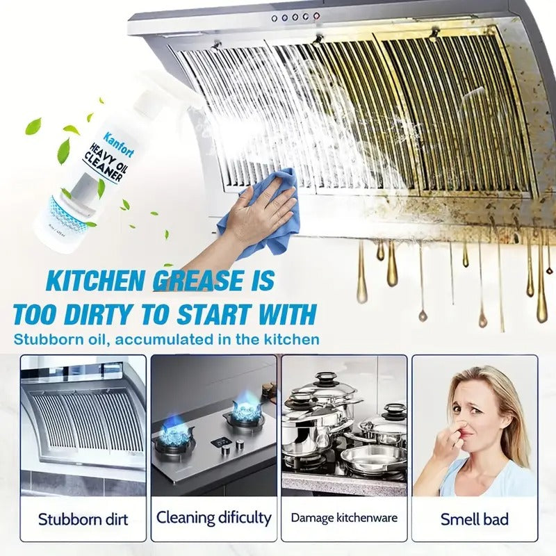 1pc KANFORT Heavy Duty All-Purpose Cleaner Spray - Quick Oil Stain Removal, Low-Odor Formula for Stove, Oven, Grout & Kitchen Surfaces - Non-Irritating, Scent-Free Degreaser, Ideal for Daily & Tough Cleaning