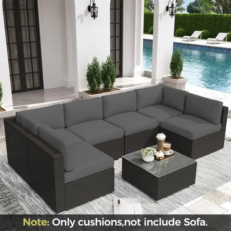 14pcs Outdoor Seat Cushions, Furniture Replacement Cushions with 6 Seat Cushion Covers And 8 Back Covers, for Sofa And Chair