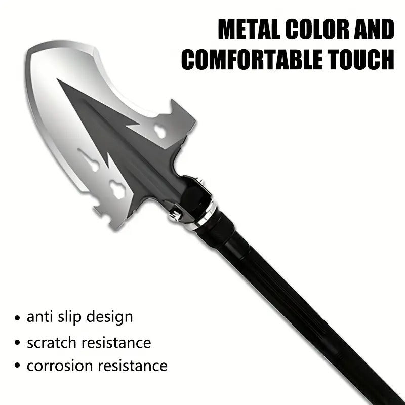 [Multi-Functional Shovel] 4-in-1 Multi-Functional Crescent Shovel | Durable Manganese Steel & Aluminum Alloy, Rust, Wear & Corrosion Resistant - Perfect for Gardening, Camping & Outdoor Use