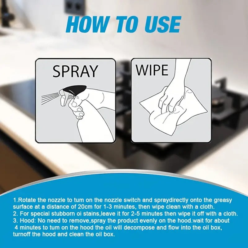 1pc KANFORT Heavy Duty All-Purpose Cleaner Spray - Quick Oil Stain Removal, Low-Odor Formula for Stove, Oven, Grout & Kitchen Surfaces - Non-Irritating, Scent-Free Degreaser, Ideal for Daily & Tough Cleaning