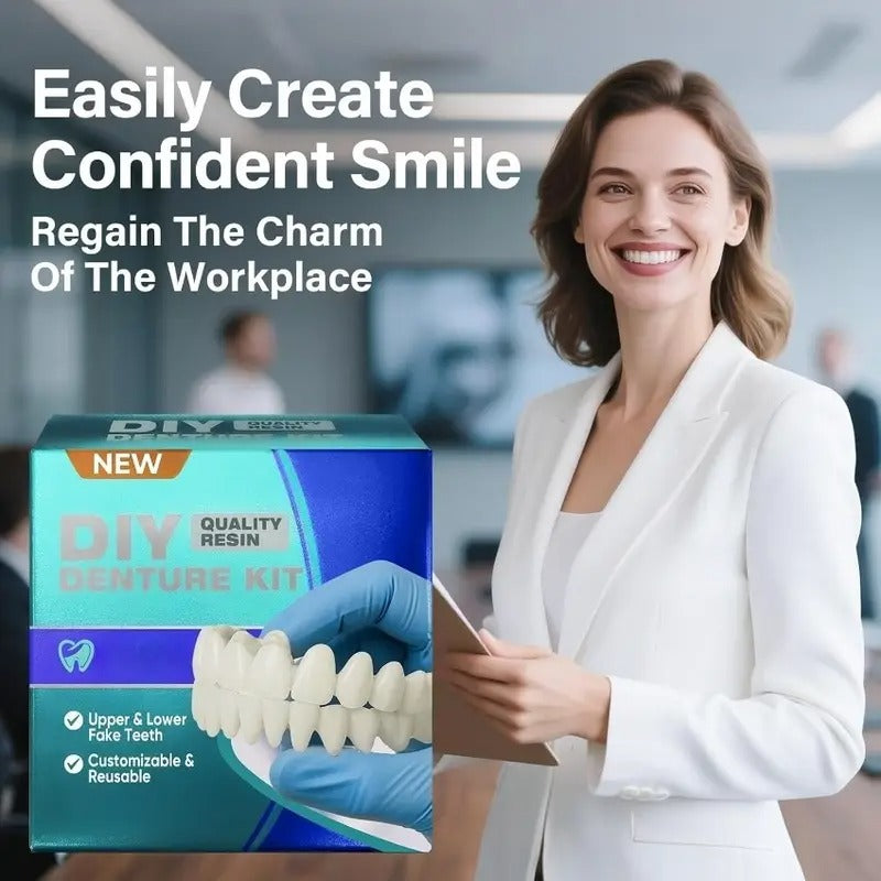 Denture set, professional denture set, upper and lower veneers, soft and comfortable denture care combination set, regain confidence and smile