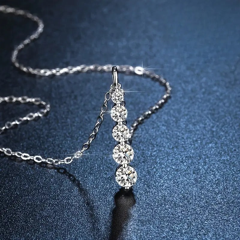 Five Shiny Cubic Pendant Necklaces for Women