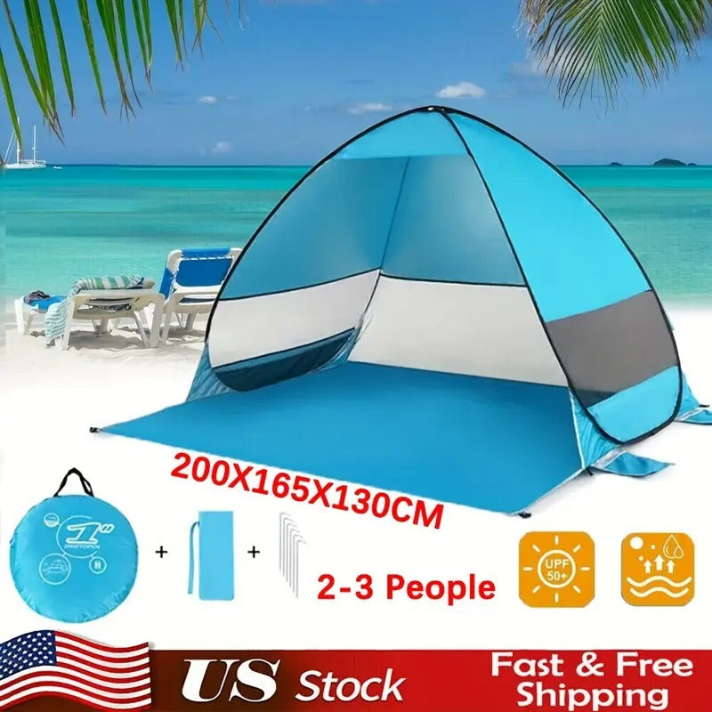 Quick Set Up, Pop Up Beach Tent] Portable Pop Up Beach Tent | Sturdy Construction, Quick Set Up, Sun Shade Shelter, Camping Accessories, Outdoor Camping, Fishing, Backyard Fun, Family Trips