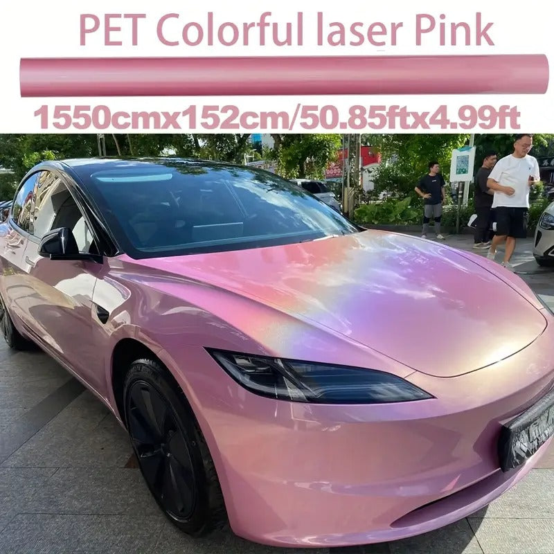1550×152cm/50.85×4.99ft Colorful Laser Powder Car Color-changing Film | Seamless Fit | Anti-bubble Technology Appearance | Upgraded Accessories | Anti-scratch Coating