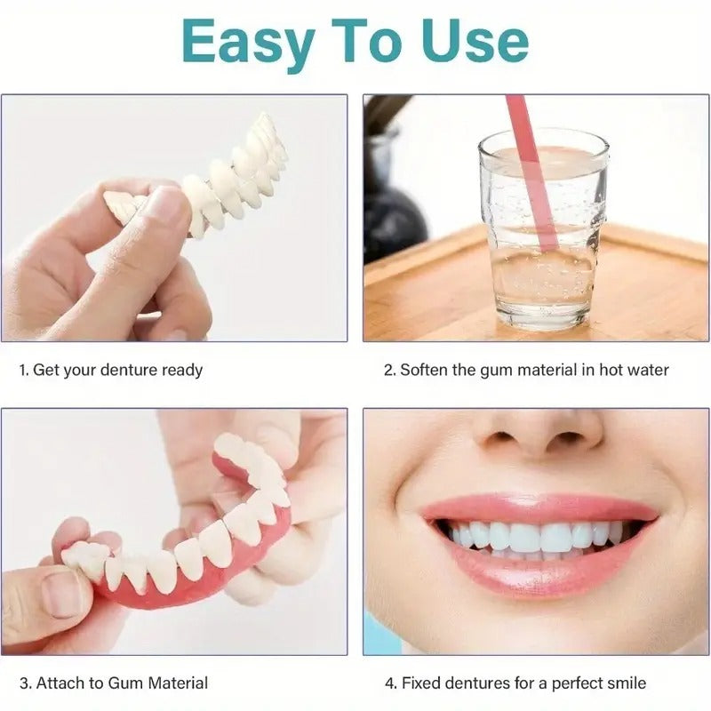 Denture set, professional denture set, upper and lower veneers, soft and comfortable denture care combination set, regain confidence and smile