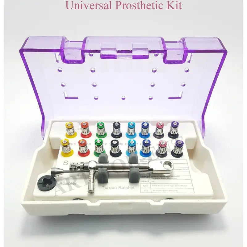 Dental Implant Universal Prosthetic Kit - All Major Systems Compatible Driver Set, Torque Wrench | Practice Tool Kit OS1017