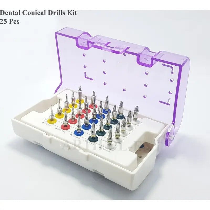 ARTIFOL 25 PCS Conical Drills Set with Stoppers 25 Pcs Kit with Storage Box OS1048