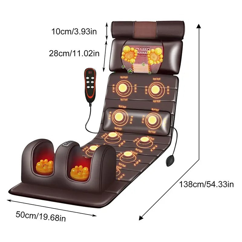 5 in 1 intelligent full body massage cushion, shoulder, neck, waist, back, legs full coverage massage, using leather fabrics, removable neck massage pillow, zoning fixed-point heat massage, the best gift for your family - foldable storage