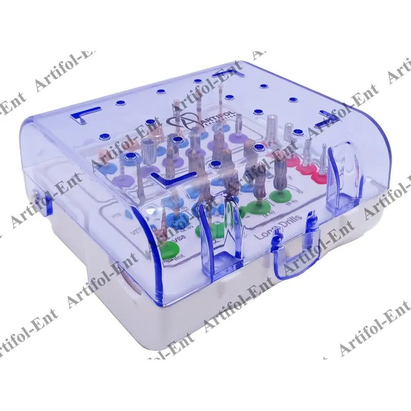 Artifol 29-Piece Implant Drill Kit – Lateral Approach Sinus Lift Kit with Tissue Punch, Parallel Pins & Storage Box – Implant Bur Set #