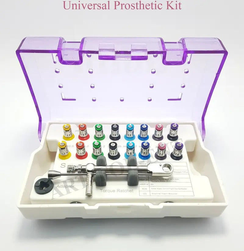 Dental Implant Universal Prosthetic Kit - All Major Systems Compatible Driver Set, Torque Wrench | Practice Tool Kit OS1017