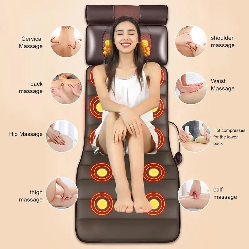 5 in 1 intelligent full body massage cushion, shoulder, neck, waist, back, legs full coverage massage, using leather fabrics, removable neck massage pillow, zoning fixed-point heat massage, the best gift for your family - foldable storage