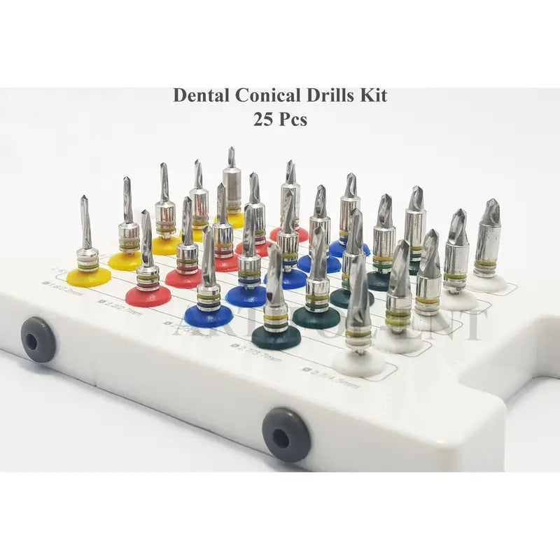 ARTIFOL 25 PCS Conical Drills Set with Stoppers 25 Pcs Kit with Storage Box OS1048
