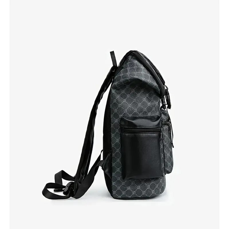 Stylish Large-Capacity Backpack for Teenager & Teenager - Lightweight PU Material, Multi-Compartment Design with Adjustable Shoulder Straps, Laptop Compartment, and Mesh Bottom - Perfect