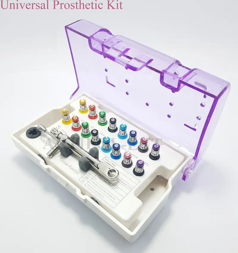 Dental Implant Universal Prosthetic Kit - All Major Systems Compatible Driver Set, Torque Wrench | Practice Tool Kit OS1017