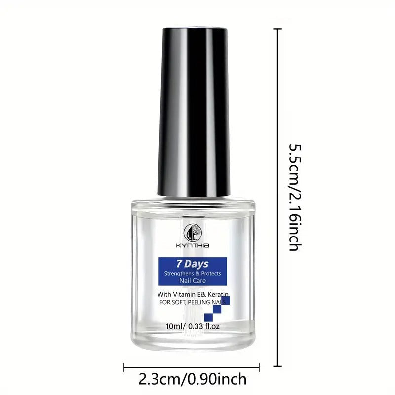 10ml/0.33fl.oz Formaldehyde-Free Nail Strengthener Oil with Vitamin E & Keratin - 7-Day Chip & Protection for Soft, Peeling Nails - Fast-Absorbing Nail Care Serum for Stronger, Healthier Nails