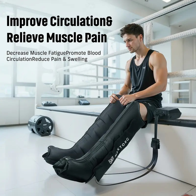 Cordless & Foot Air Compression Massager - Wireless Deep Tissue with Adjustable intensity, Portable Wrap for Athletes, Gym, Home Use - with Carry Case - Ideal Gift for Men, Women, Parents - & Fast, Athletic Tool, Sleek