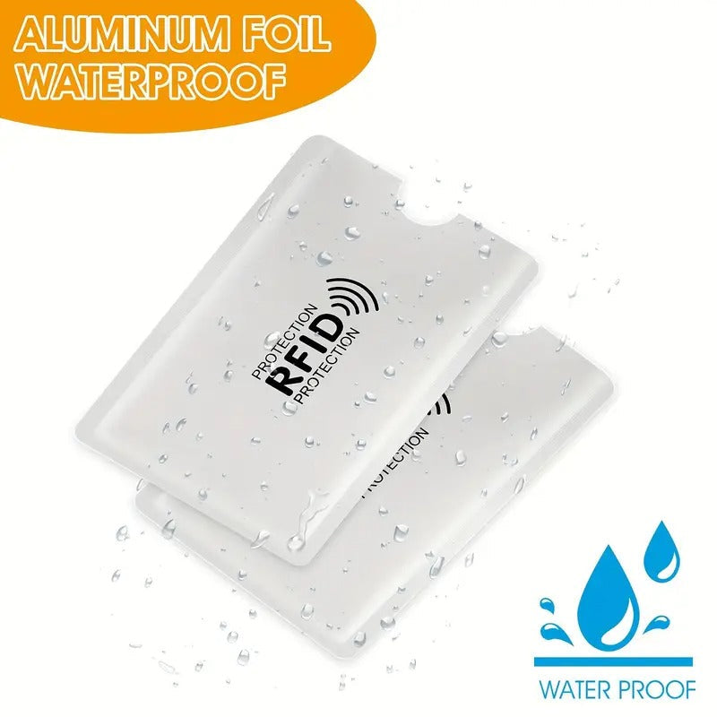 50 RFID Blocking Card Holder - Aluminum Foil NFC Protector, Suitable for Credit Cards, IDs, Bank Cards, Passports - Organizer for Desktop and Drawer