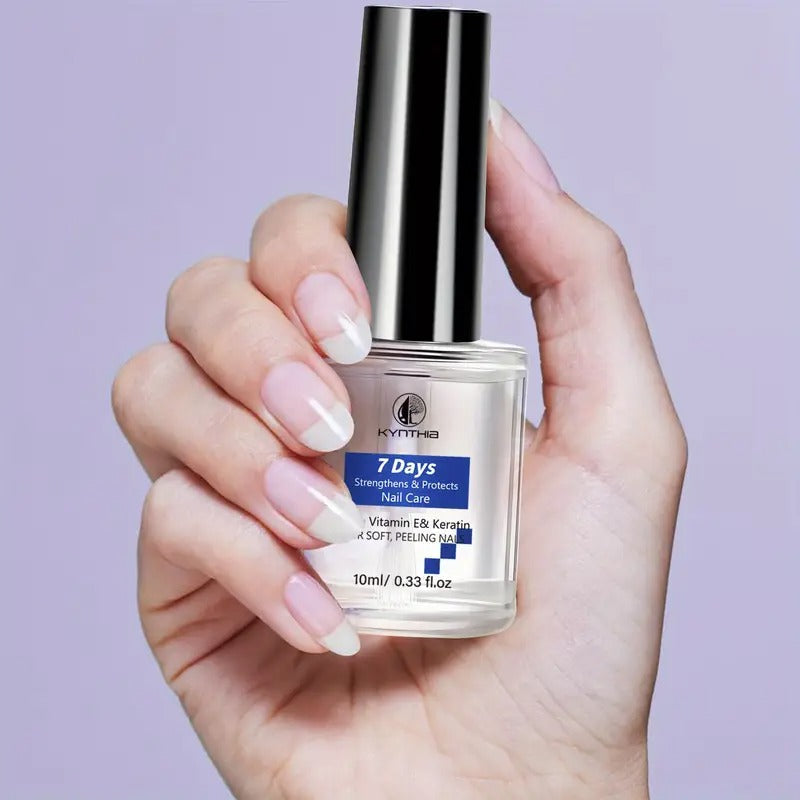 10ml/0.33fl.oz Formaldehyde-Free Nail Strengthener Oil with Vitamin E & Keratin - 7-Day Chip & Protection for Soft, Peeling Nails - Fast-Absorbing Nail Care Serum for Stronger, Healthier Nails