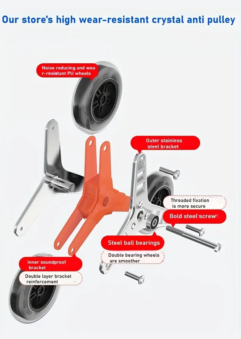 1pc Foldable 8-wheel Shopping Cart, Grocery Cart, Front Wheel With Brake, Rear Wheel Can Climb Stairs, Thick Aluminum Alloy Frame, Strong Load-bearing Capacity, Meets Daily Shopping, Transportation, Handling And Other Needs