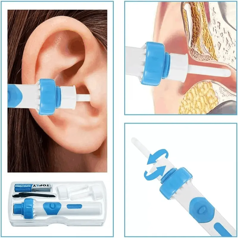 Electric Ear Wax Removal Kit – Safe & Effective Ear Cleaner with Soft Silicone Tips & Battery-Powered Suction